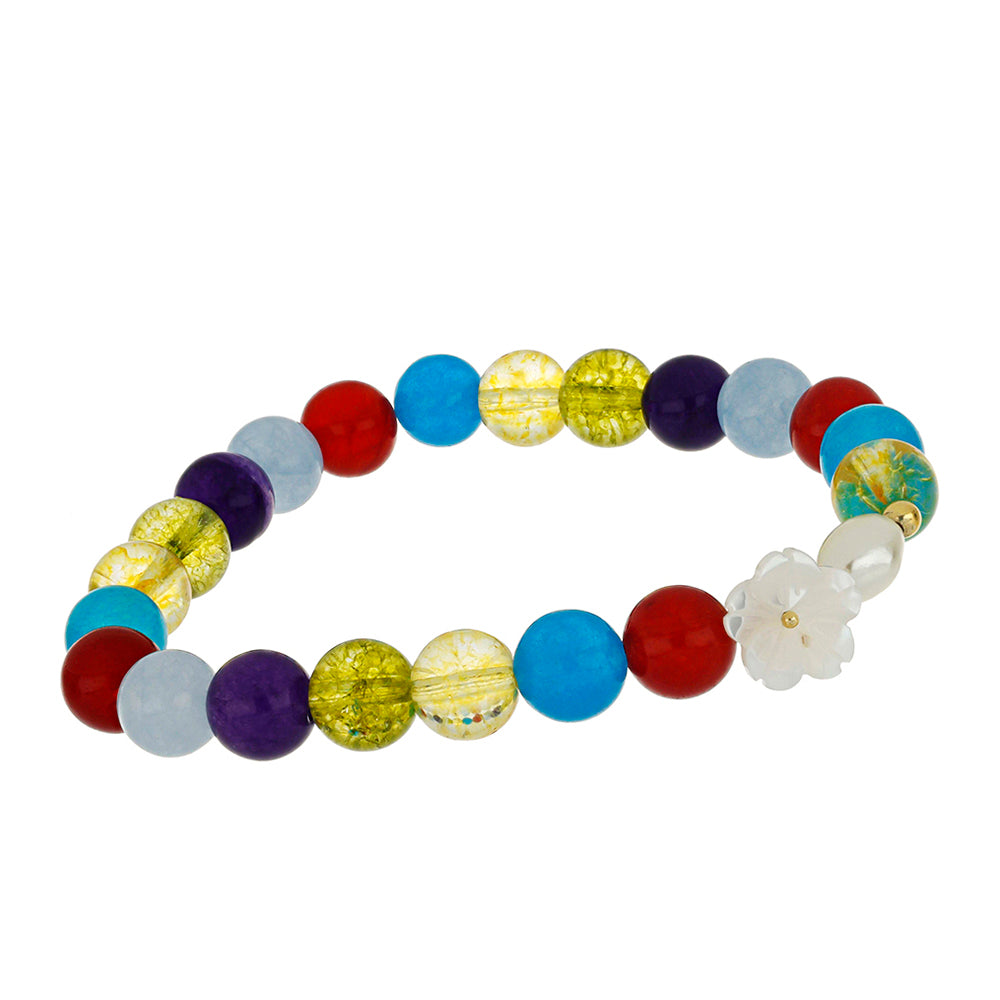 Goldplattiertes Silberarmband mit marokkanischem Amethyst und Zitrin aus dem Ural 1 