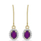 Goldplattierte Silberohrringe mit lila Achat und weißem Topas