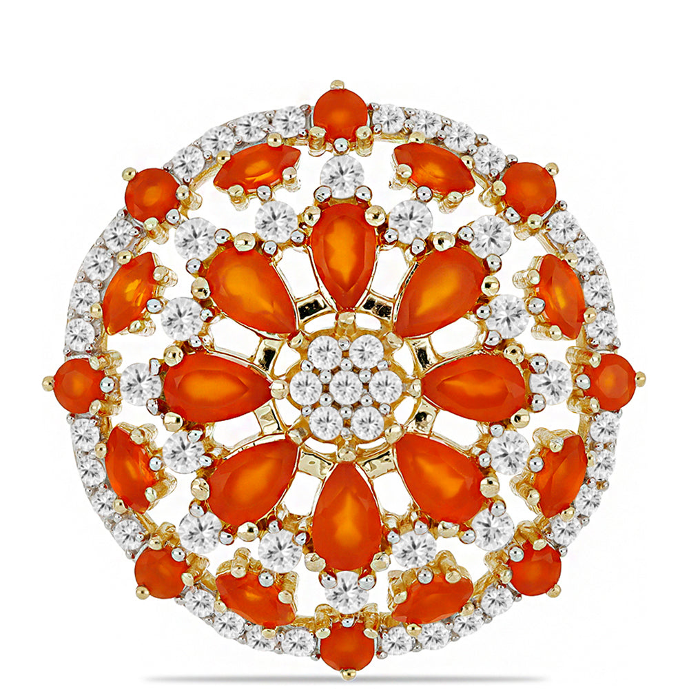 Goldplattierter Silberring mit Karneol