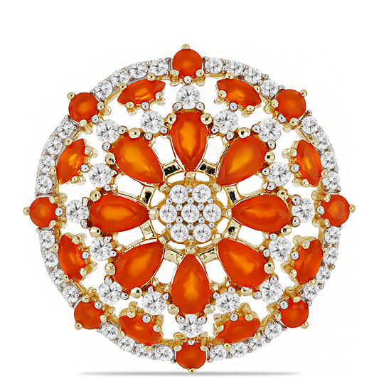 Goldplattierter Silberring mit Karneol