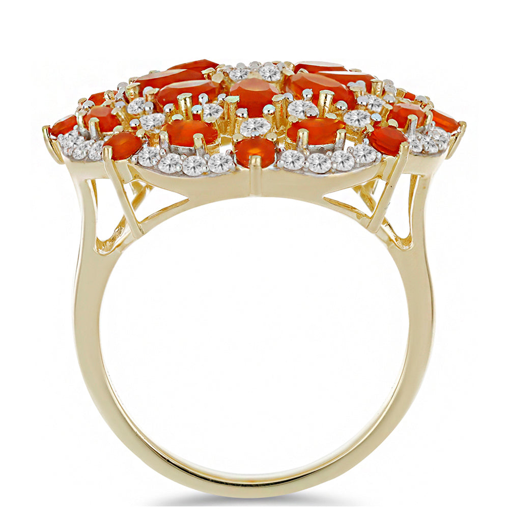 Goldplattierter Silberring mit Karneol