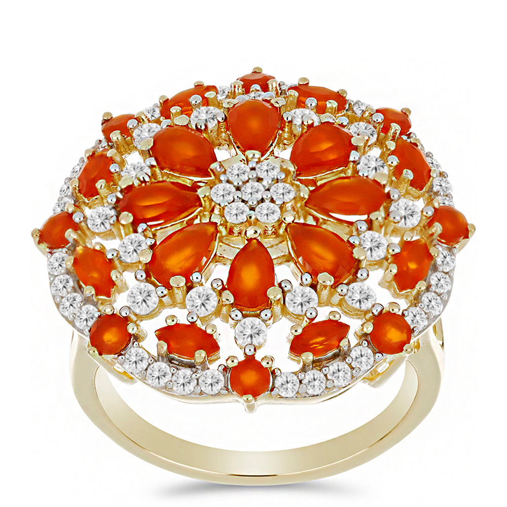 Goldplattierter Silberring mit Karneol