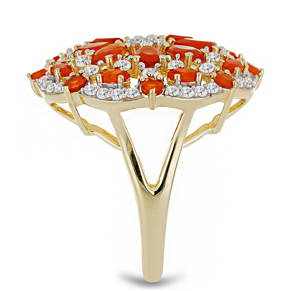 Goldplattierter Silberring mit Karneol