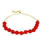 Goldplattiertes Silberarmband mit roter Koralle