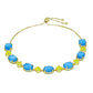 Goldplattiertes Silberarmband mit Zitronen-Chalcedon und blauem Chalcedon