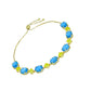 Goldplattiertes Silberarmband mit Zitronen-Chalcedon und blauem Chalcedon