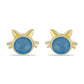 Goldplattierte Silberohrringe mit blauem Chalcedon