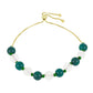 Goldplattiertes Silberarmband mit grünem Chalcedon und weißem Chalcedon