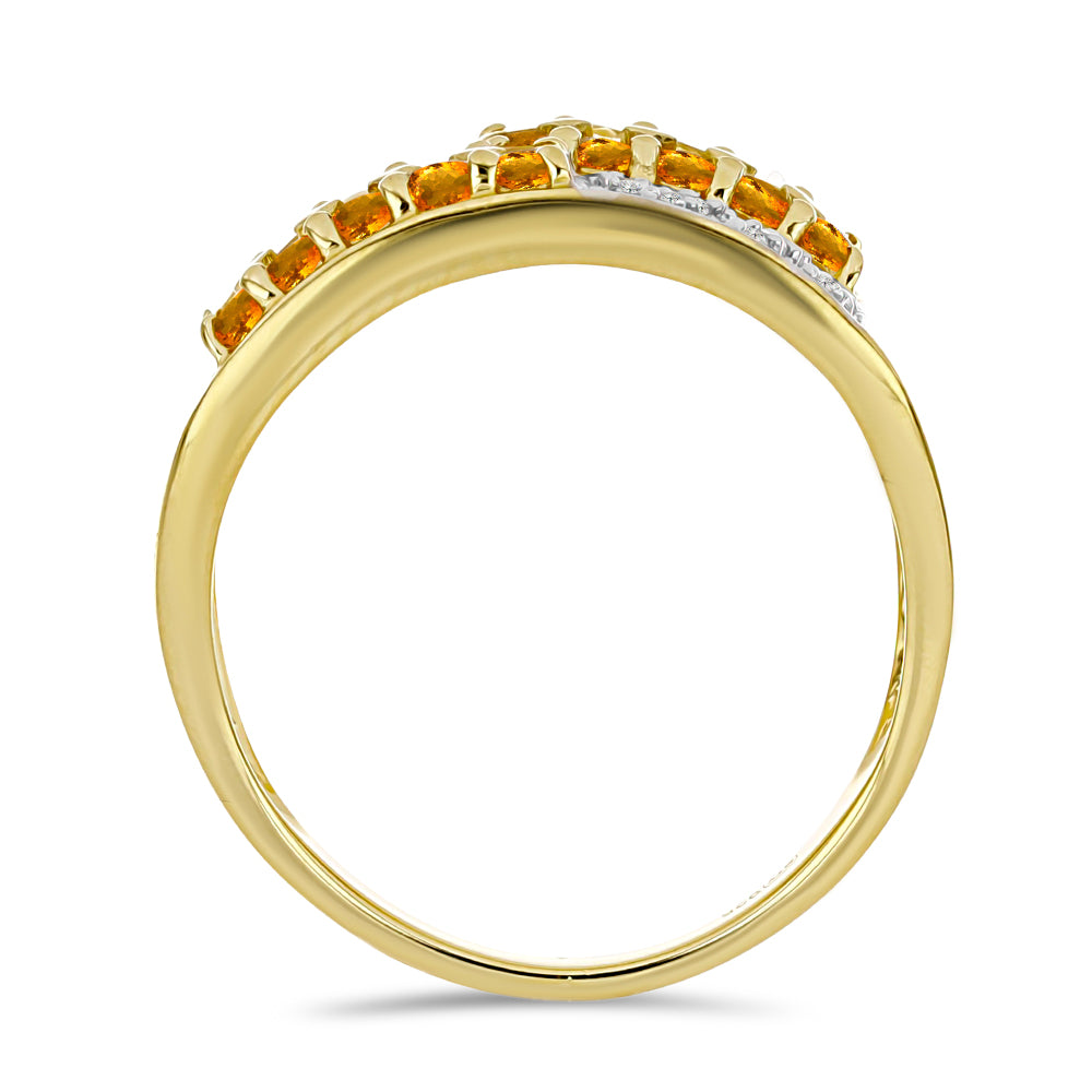 Goldplattierter Silberring mit Zitrin aus Rio Grande und weißem Topas 2 