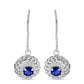 Silberohrringe mit australischem blauem Saphir und weißem Topas