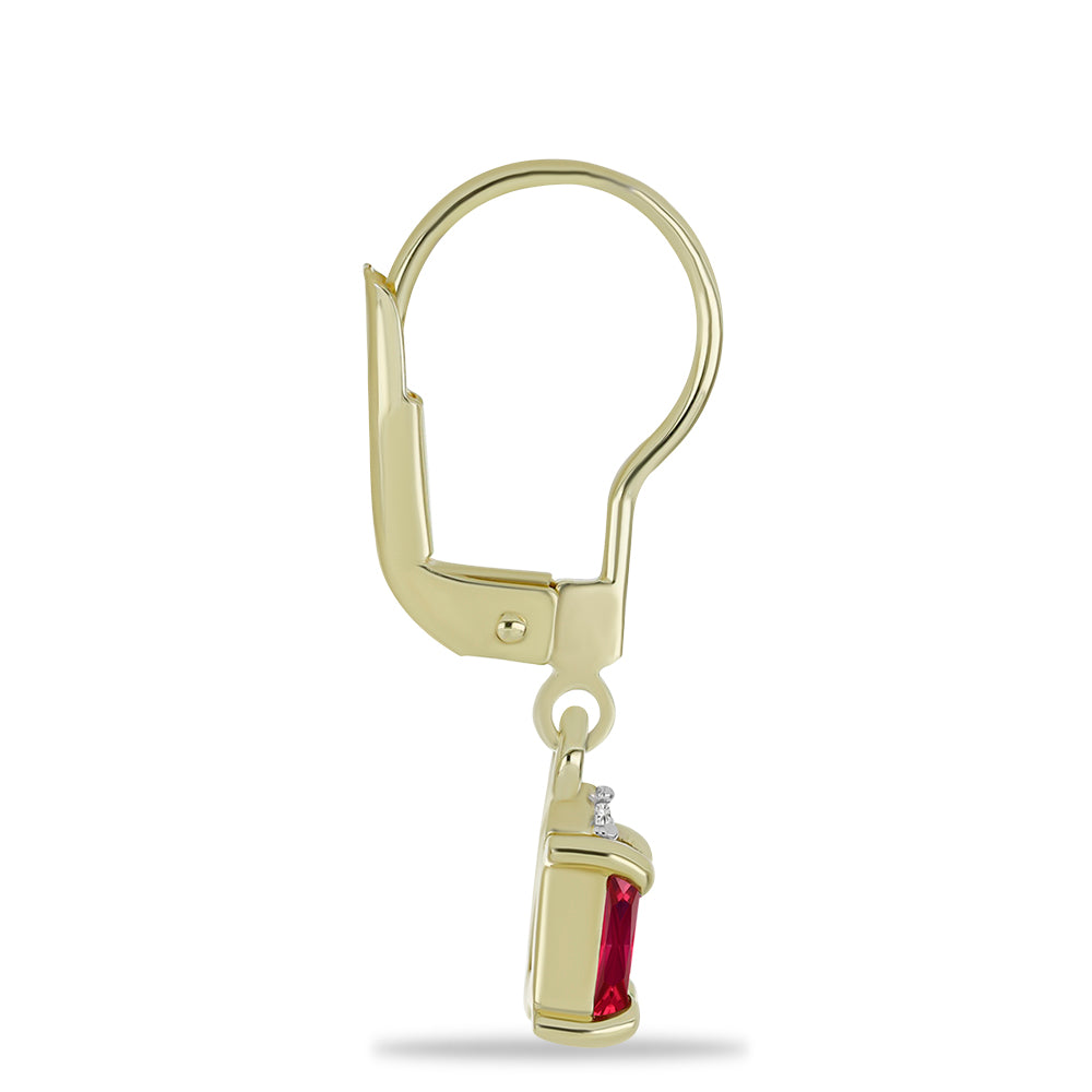 Goldplattierte Silberohrringe mit Rubin aus Madagaskar und weißem Topas 2 