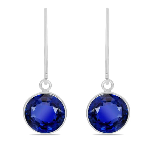 Silberohrringe mit australischem blauem Saphir