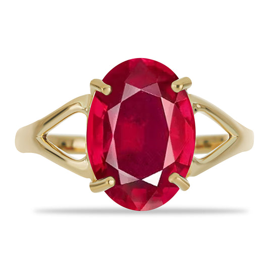 Goldplattierter Silberring mit Rubin aus Madagaskar