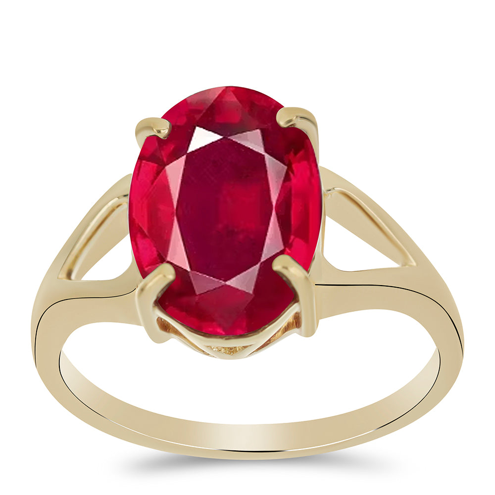 Goldplattierter Silberring mit Rubin aus Madagaskar