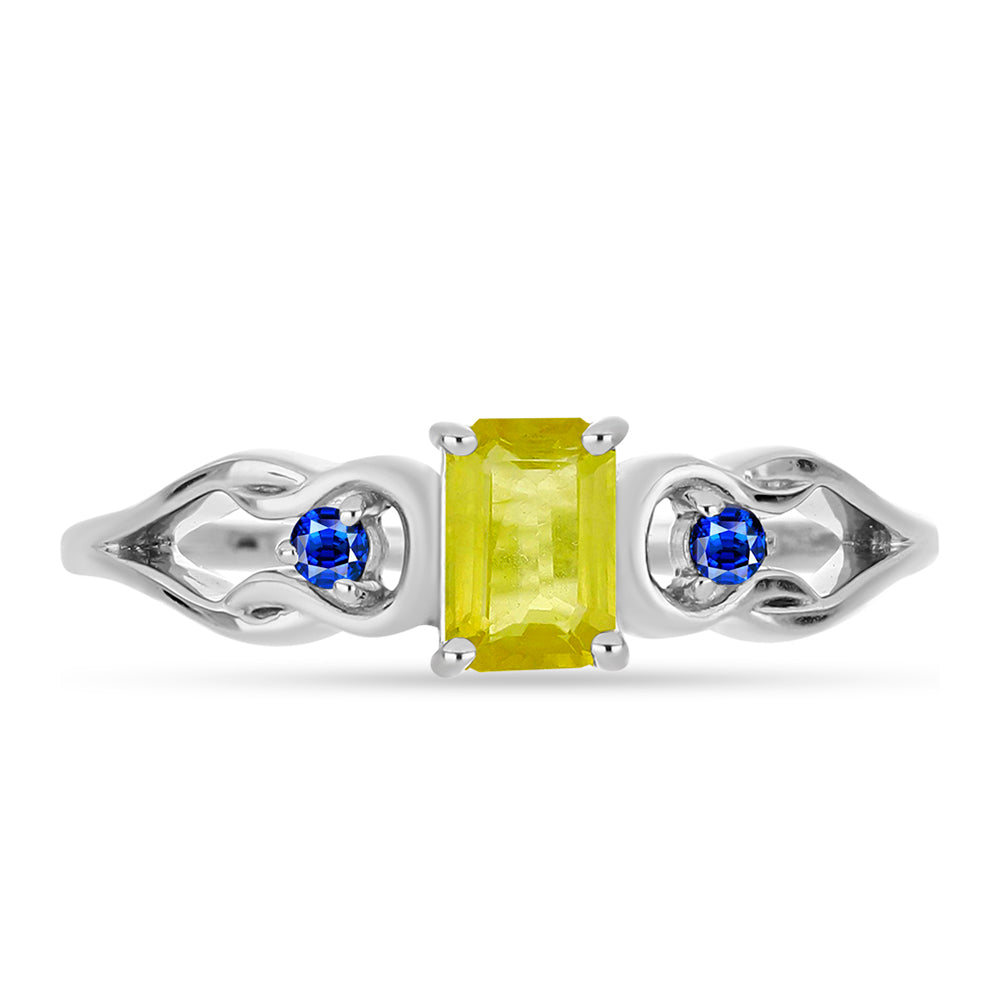 Silberring mit gelbem Saphir 1 