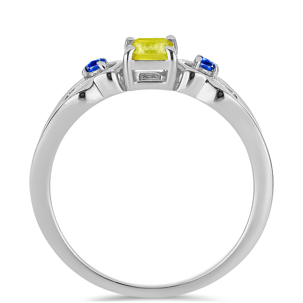 Silberring mit gelbem Saphir 2 