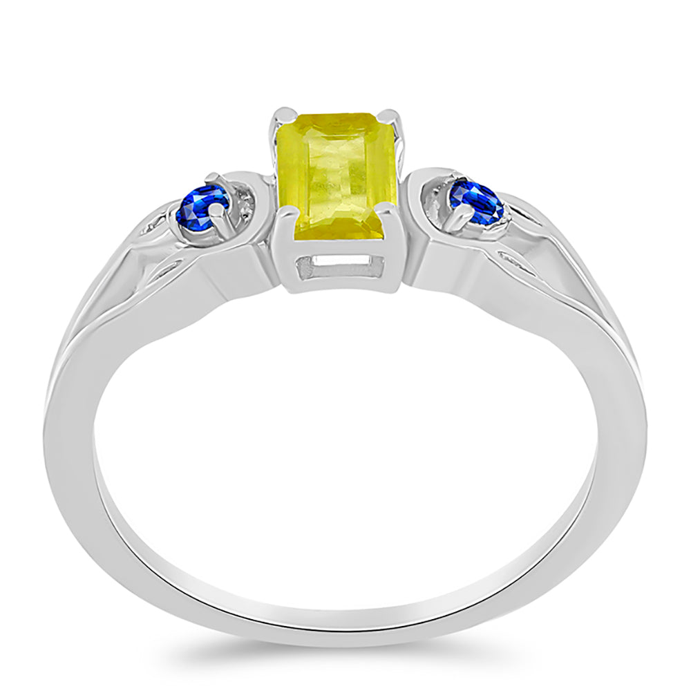 Silberring mit gelbem Saphir 3 