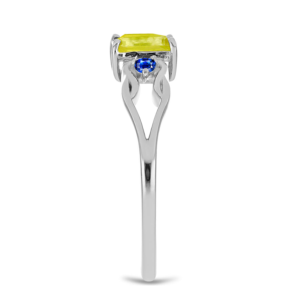 Silberring mit gelbem Saphir 4 