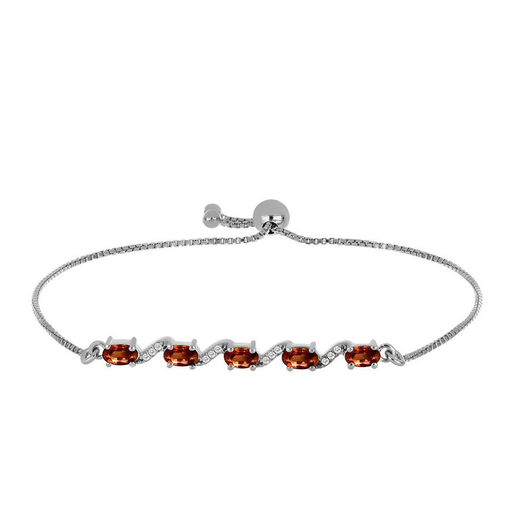 Silberarmband mit Andalusit und weißem Topas 1 