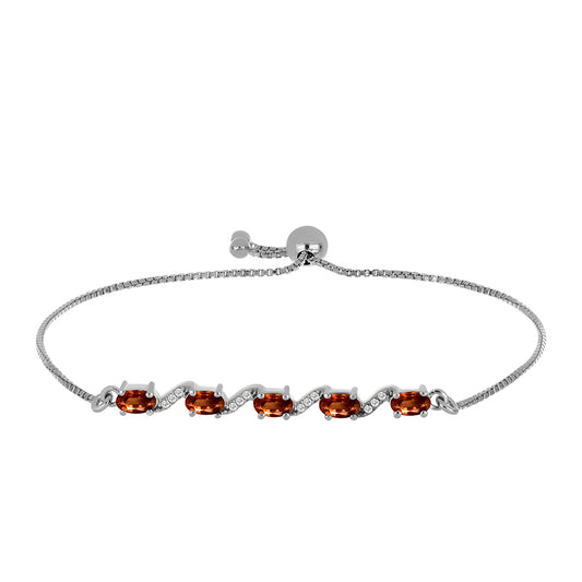 Silberarmband mit Andalusit und weißem Topas