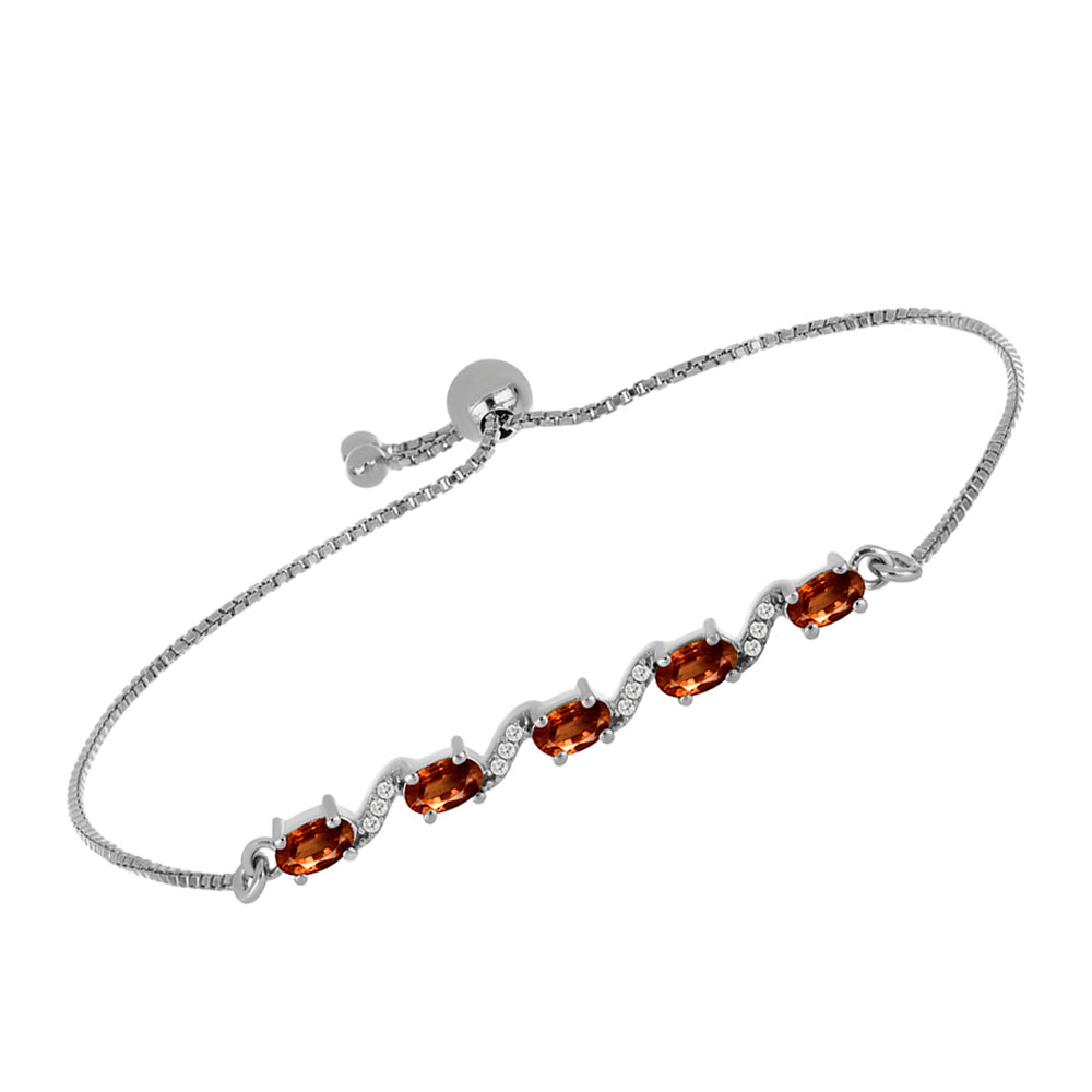 Silberarmband mit Andalusit und weißem Topas