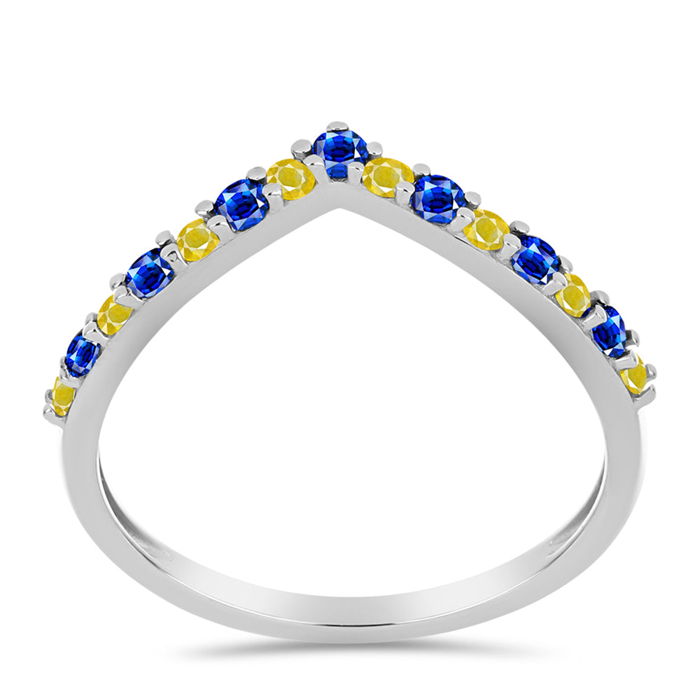 Silberring mit gelbem Saphir