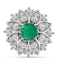 Silberanhänger mit brasilianischem Smaragd und weißem Topas