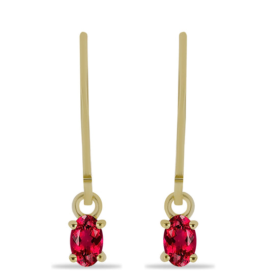 Goldplattierte Silberohrringe mit Rubellit aus Cruzeiro