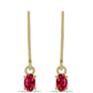 Goldplattierte Silberohrringe mit Rubellit aus Cruzeiro