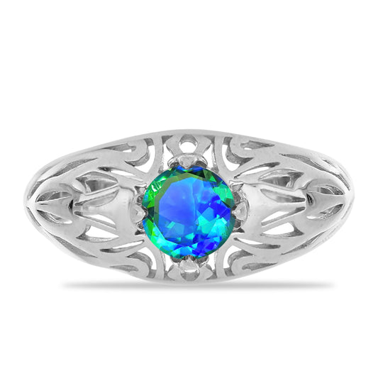 Silberring mit Pfauenquarz