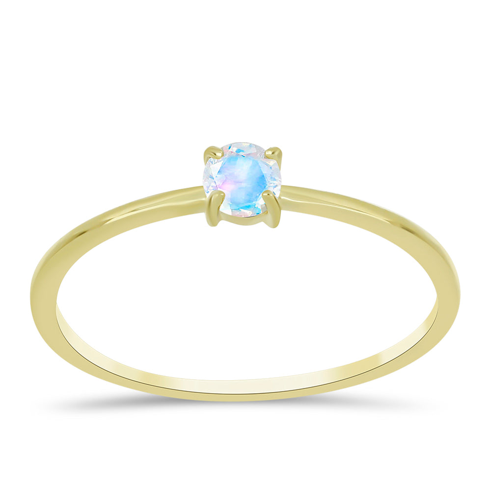 Goldplattierter Silberring mit Regenbogenmondstein 3 