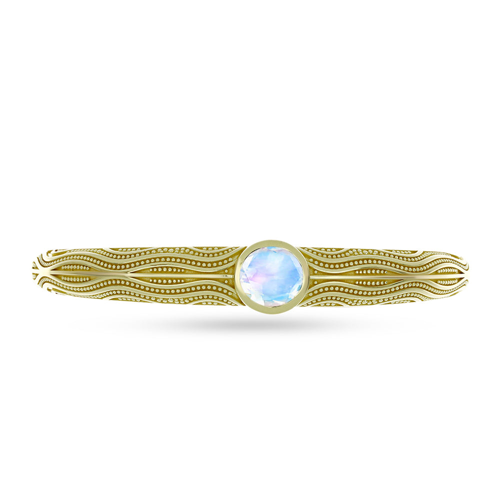 Goldplattiertes Silberarmband mit Regenbogenmondstein 2 