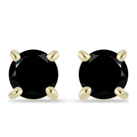 Goldohrringe mit schwarzem Diamant