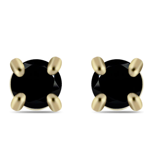 Goldohrringe mit schwarzem Diamant