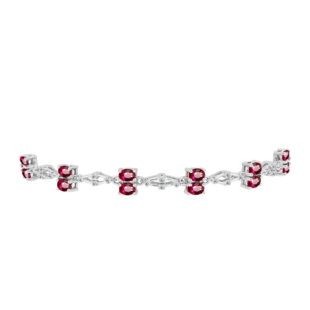 Silberarmband mit Rubellit aus Cruzeiro und weißem Topas 2 