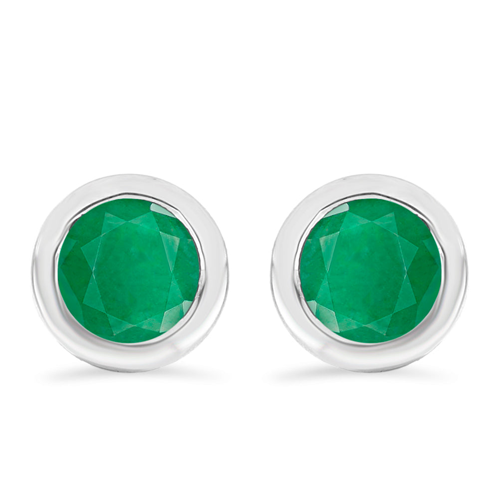 Silberohrringe mit brasilianischem Smaragd 1 