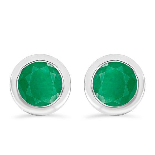 Silberohrringe mit brasilianischem Smaragd