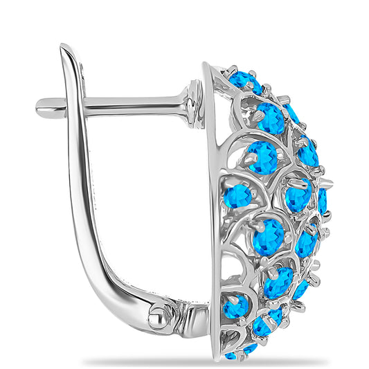 Silberohrringe mit himmelblauem Apatit