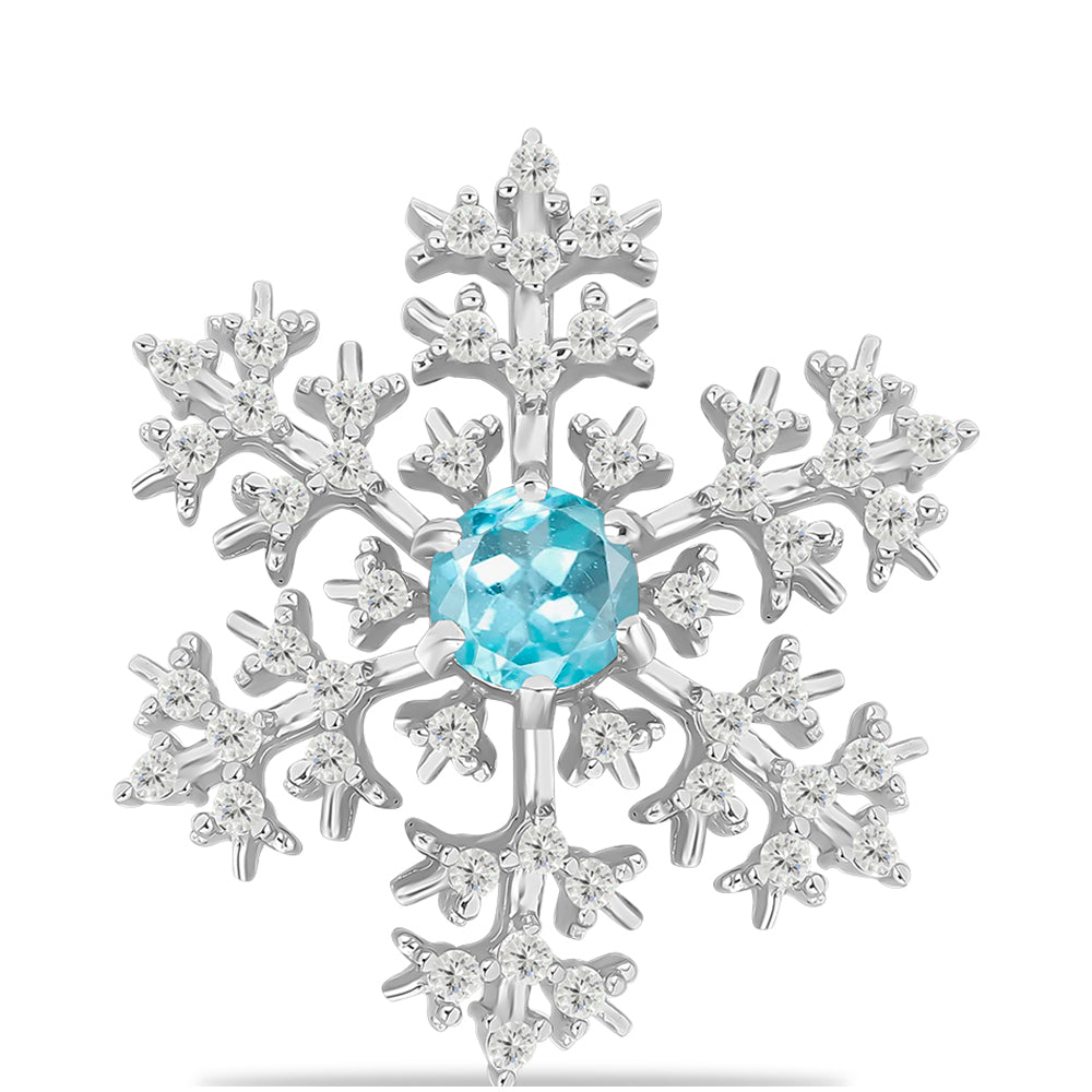 Silberanhänger mit himmelblauem Apatit und weißem Topas