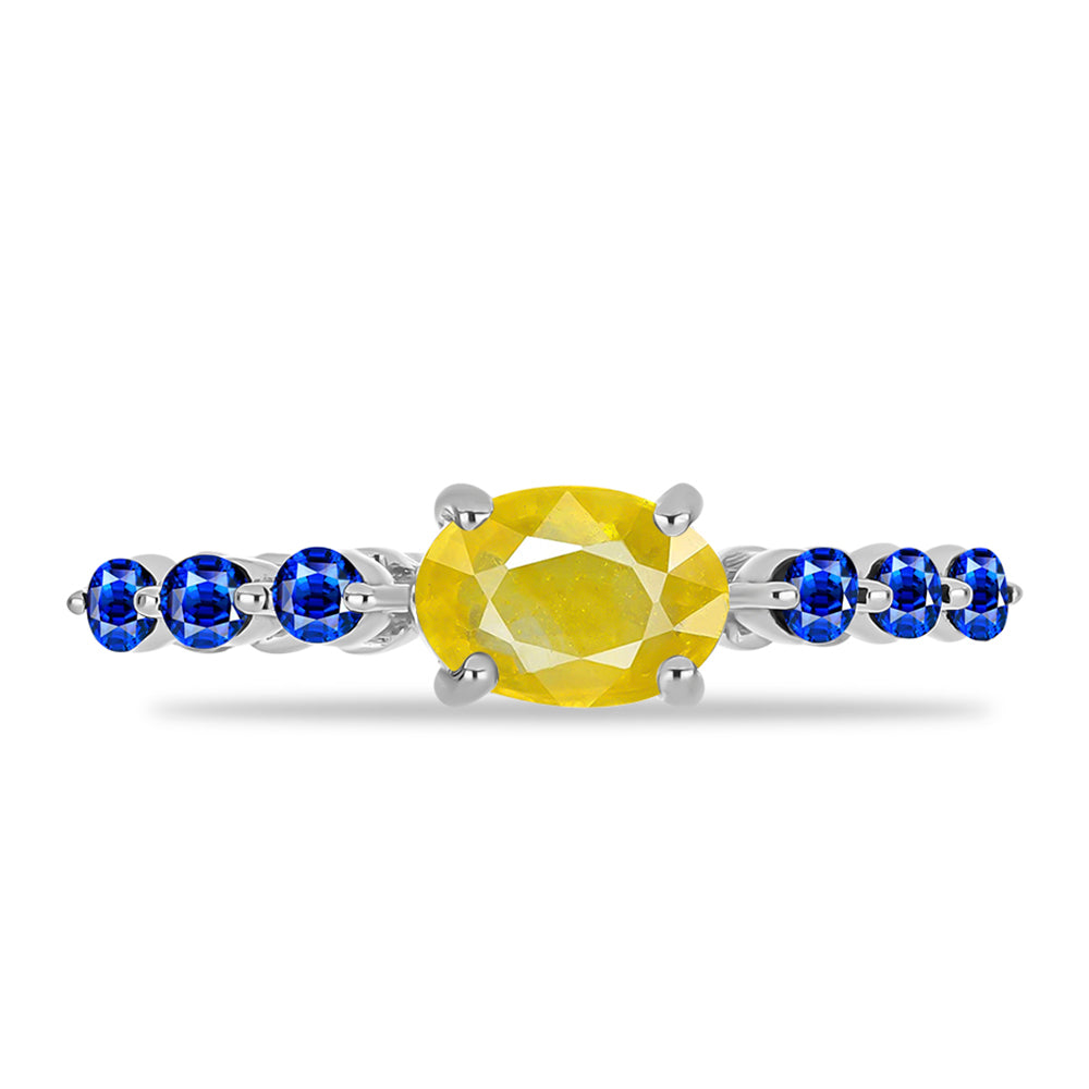 Silberring mit gelbem Saphir 1 