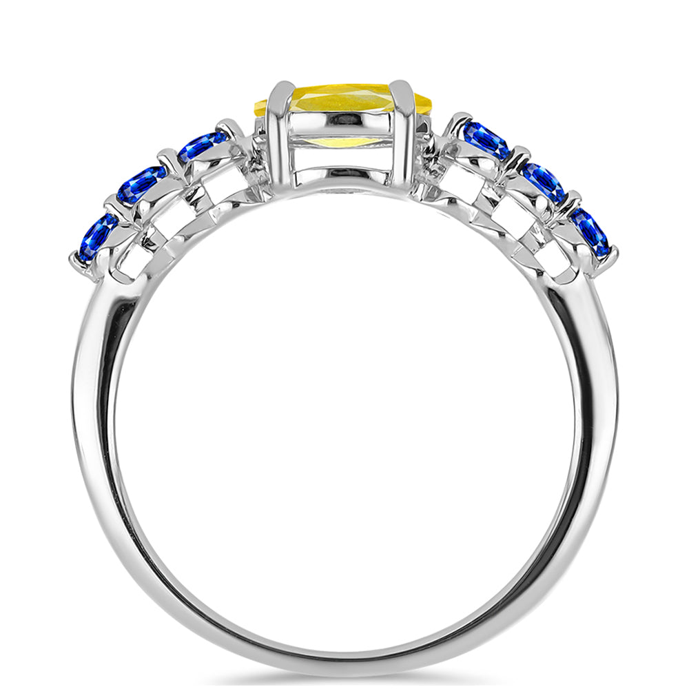 Silberring mit gelbem Saphir 2 