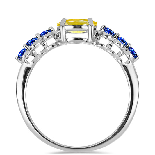 Silberring mit gelbem Saphir