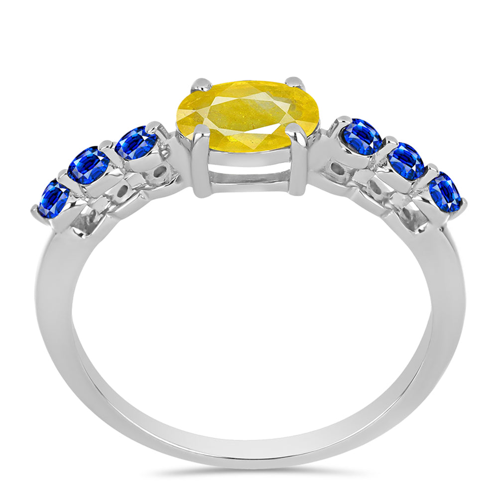 Silberring mit gelbem Saphir 3 