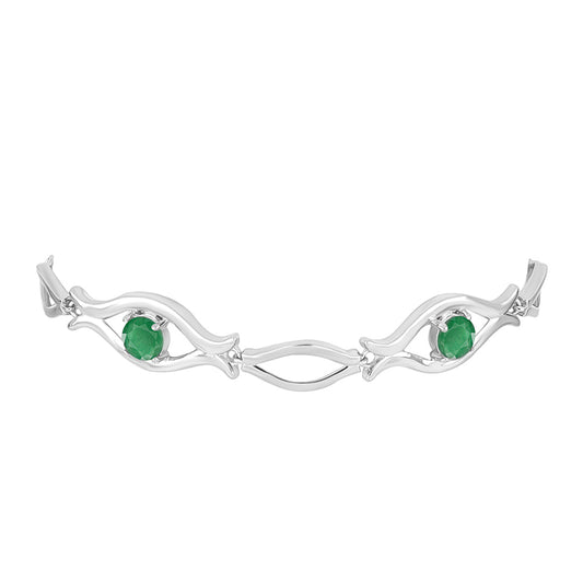 Silberarmband mit brasilianischem Smaragd