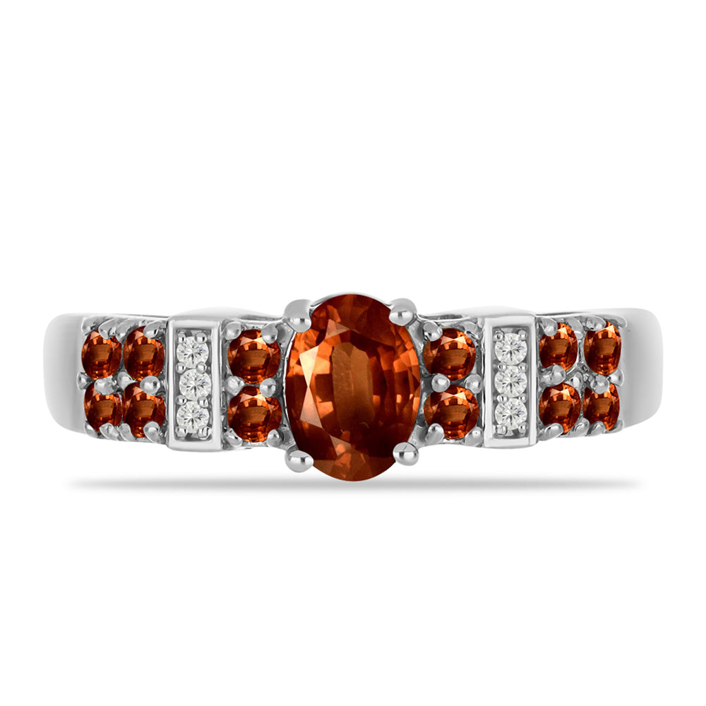 Silberring mit Andalusit und weißem Topas