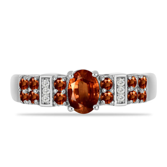 Silberring mit Andalusit und weißem Topas