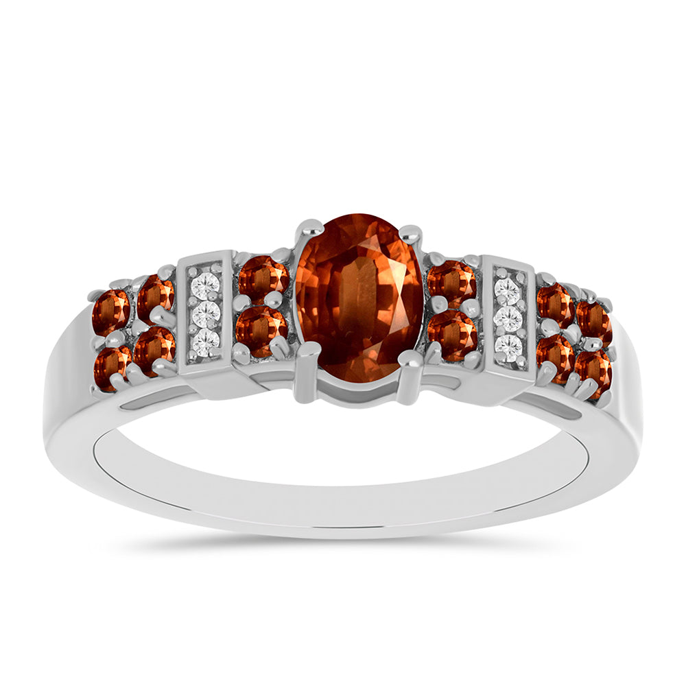 Silberring mit Andalusit und weißem Topas 3 