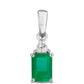 Silberanhänger mit brasilianischem Smaragd und weißem Topas