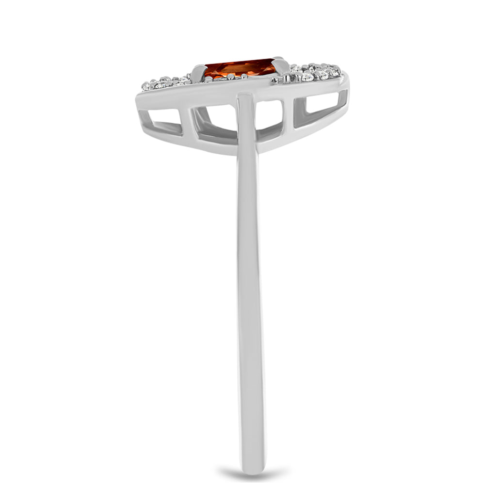 Silberring mit Andalusit und weißem Topas