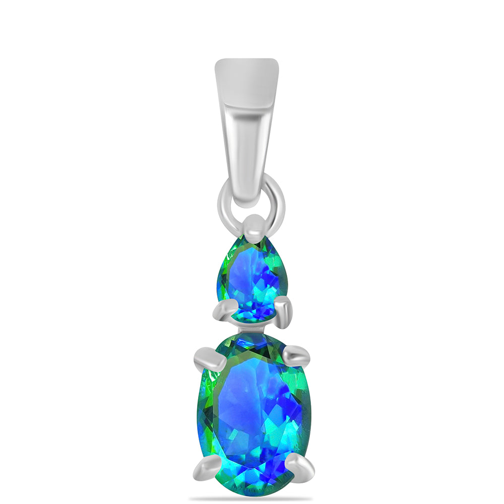 Silberanhänger mit Pfauenquarz